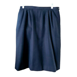 Vintage Pendleton USA Black 100% Virgin Wool Classic A-Line Midi Skirt Sz 14